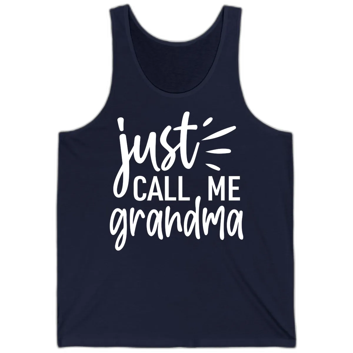 Just Call Me Grandma Typography Tank in Navy