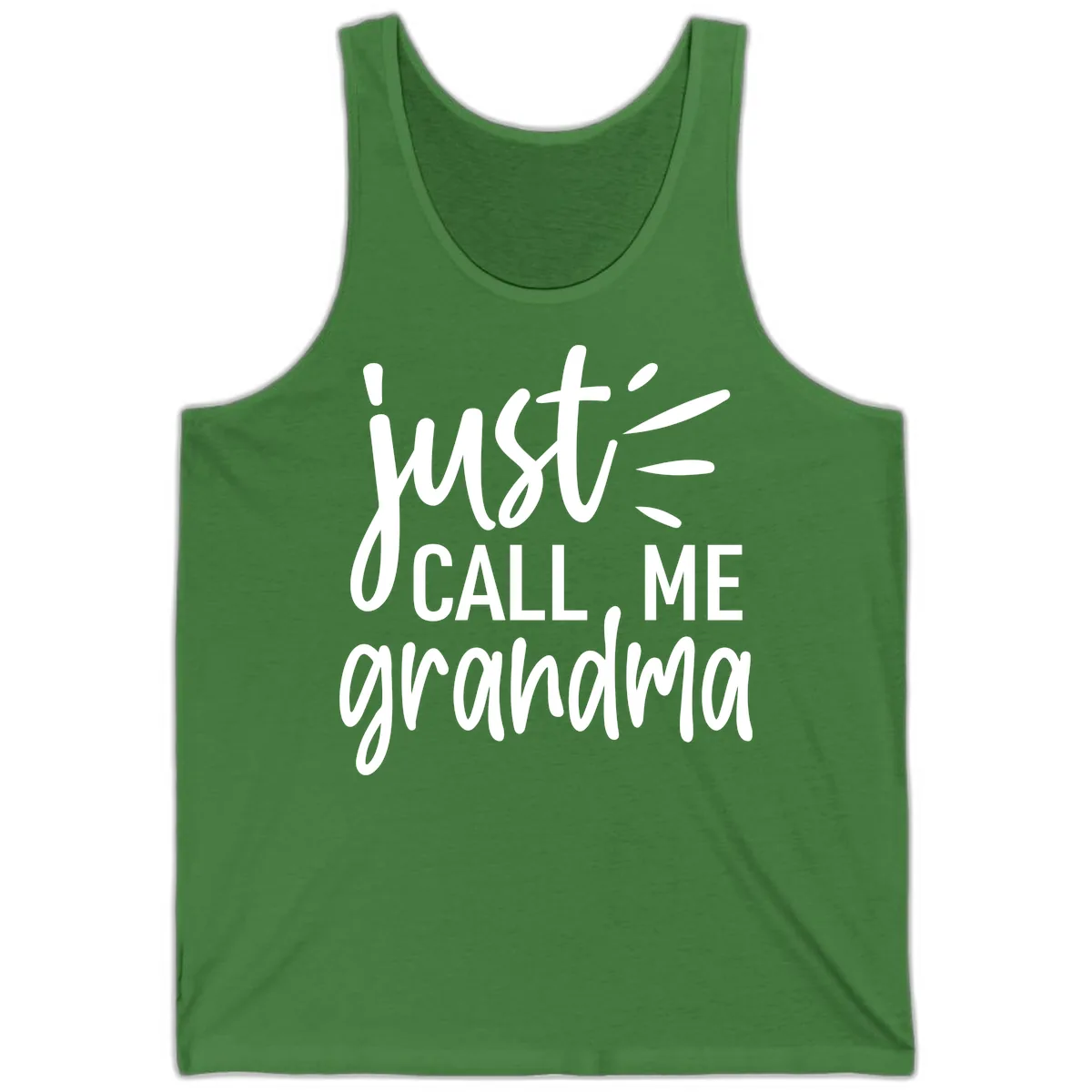 Just Call Me Grandma Typography Tank in Leaf