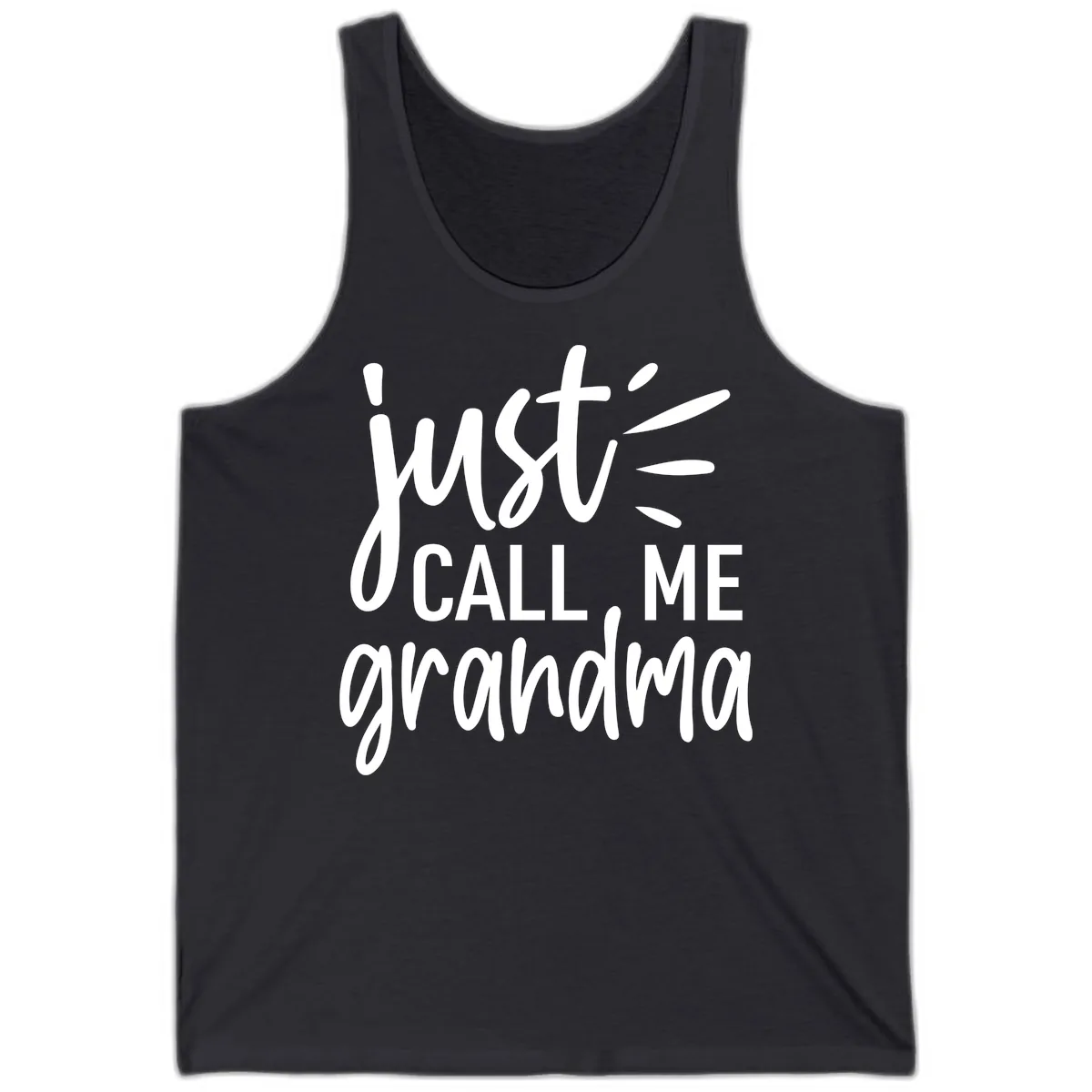 Just Call Me Grandma Typography Tank in Dark Grey