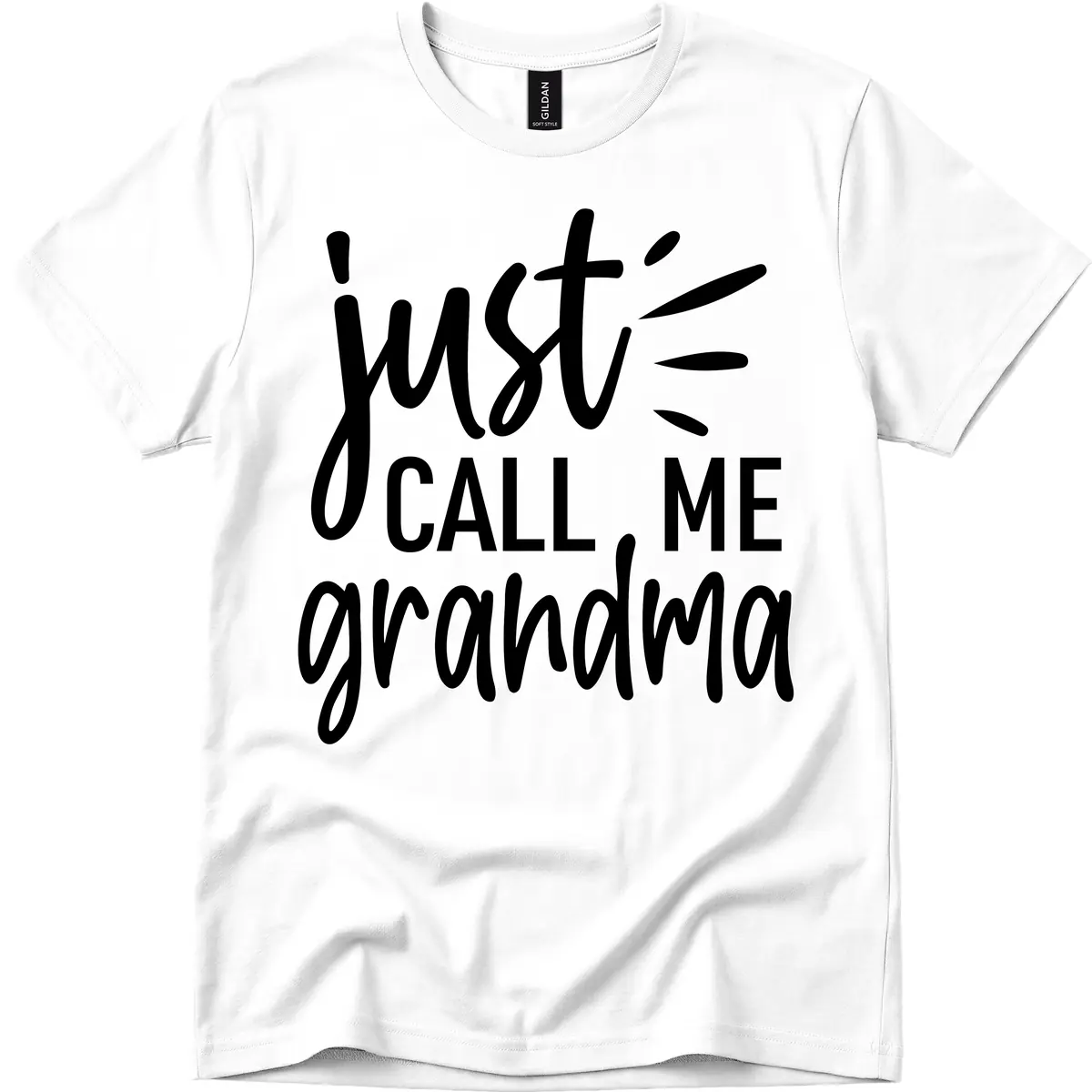 Just Call Me Grandma Typography T-Shirt in White