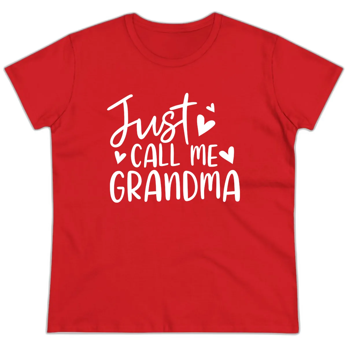 Just Call Me Grandma Ladies Tee in Red