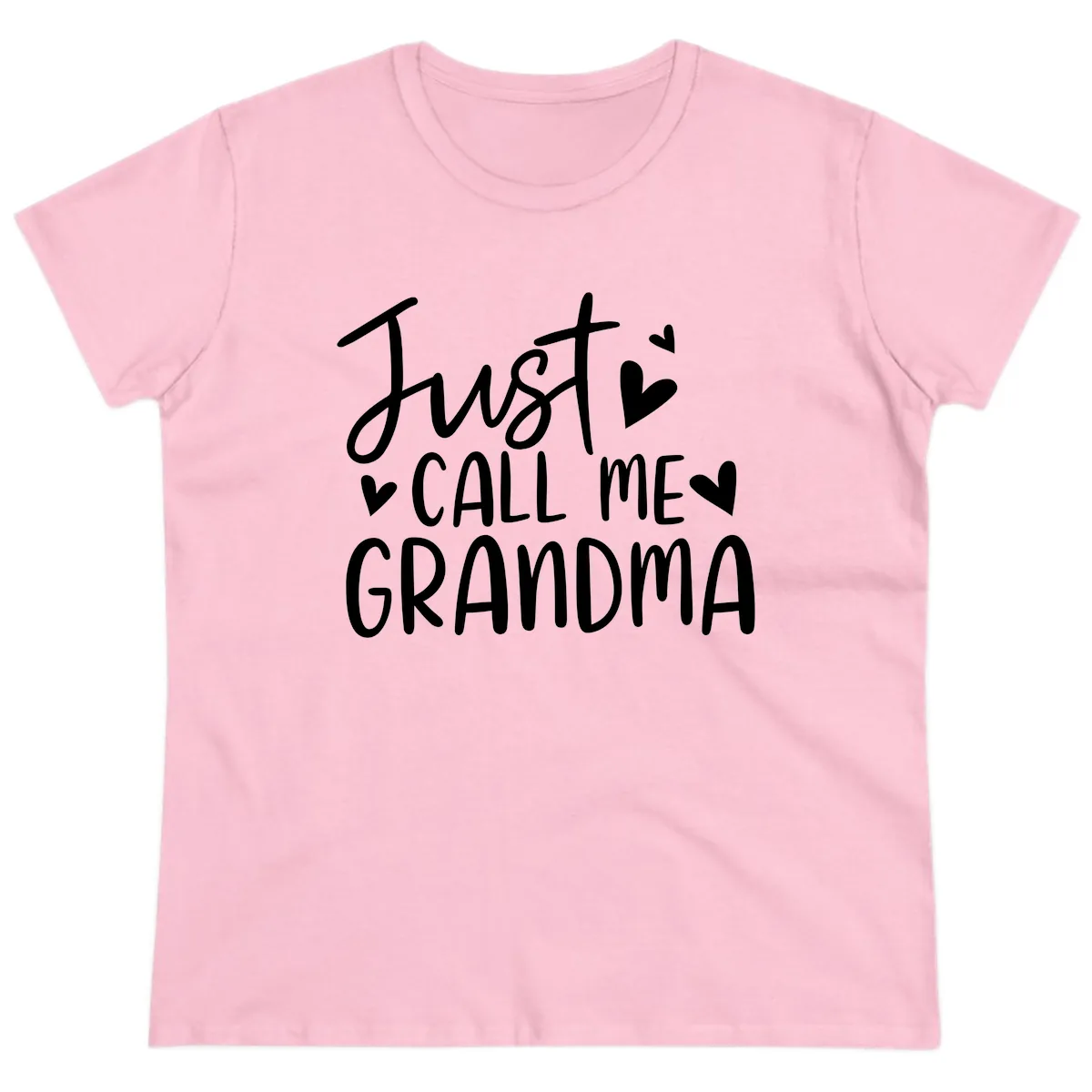 Just Call Me Grandma Ladies Tee in Light Pink