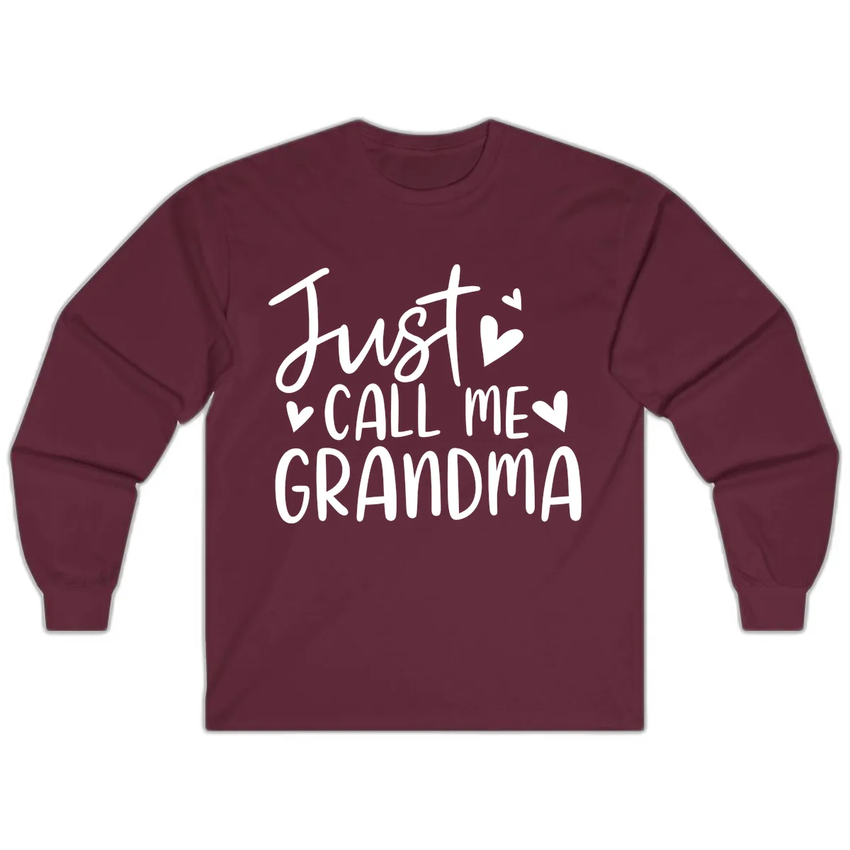 Just Call Me Grandma Long Sleeve in Maroon