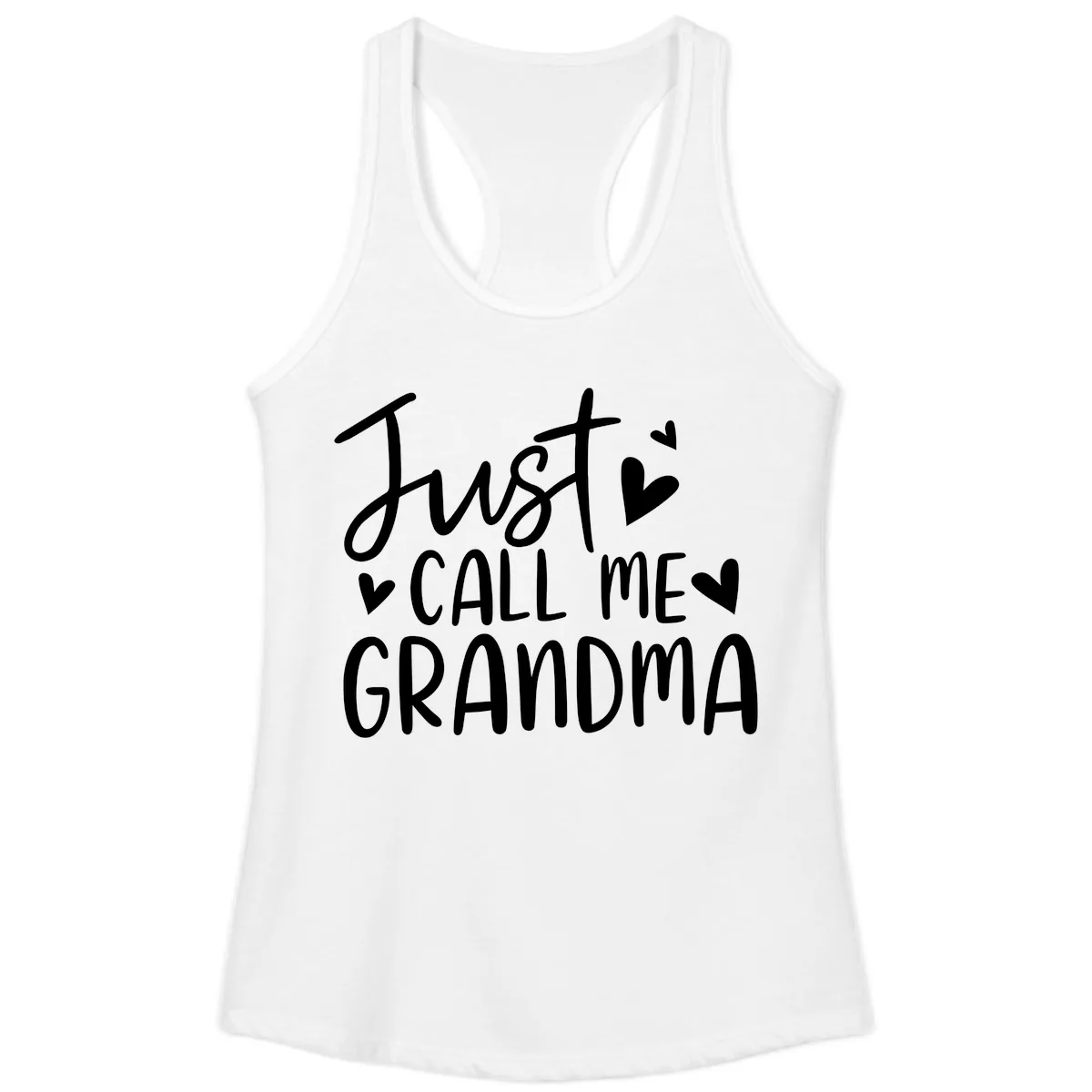 Just Call Me Grandma Ladies Tank in White