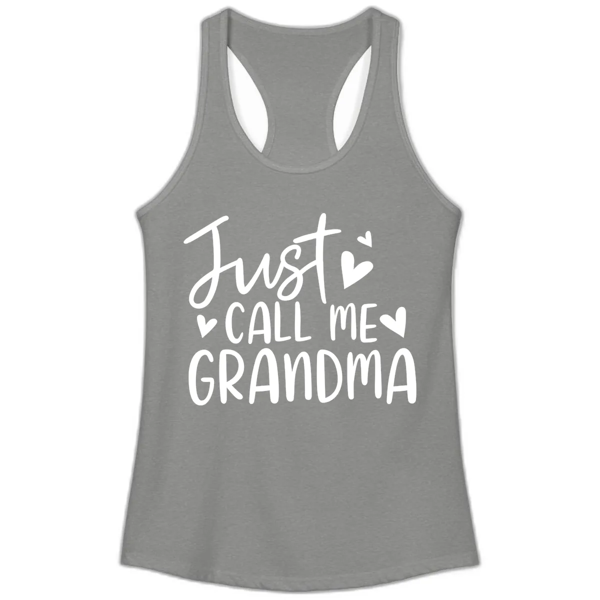 Just Call Me Grandma Ladies Tank in Heather Grey
