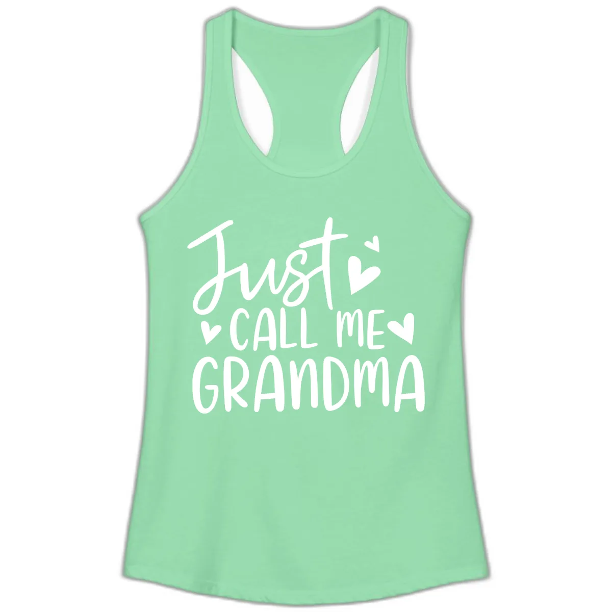 Just Call Me Grandma Ladies Tank in Solid Mint