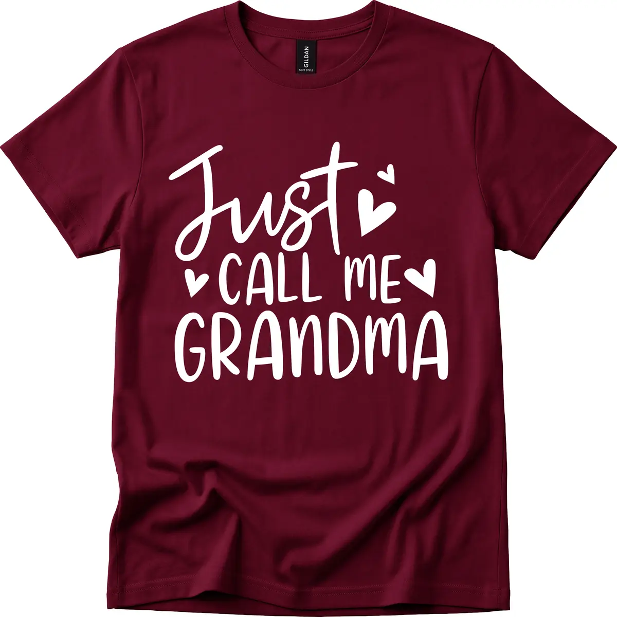 Just Call Me Grandma T-Shirt in Maroon