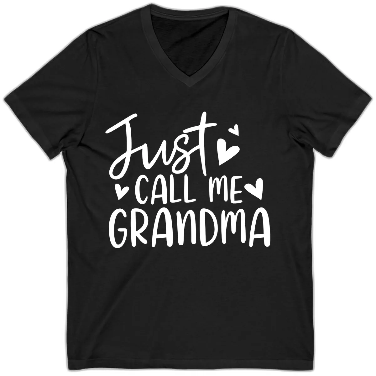Just Call Me Grandma V-Neck in Black