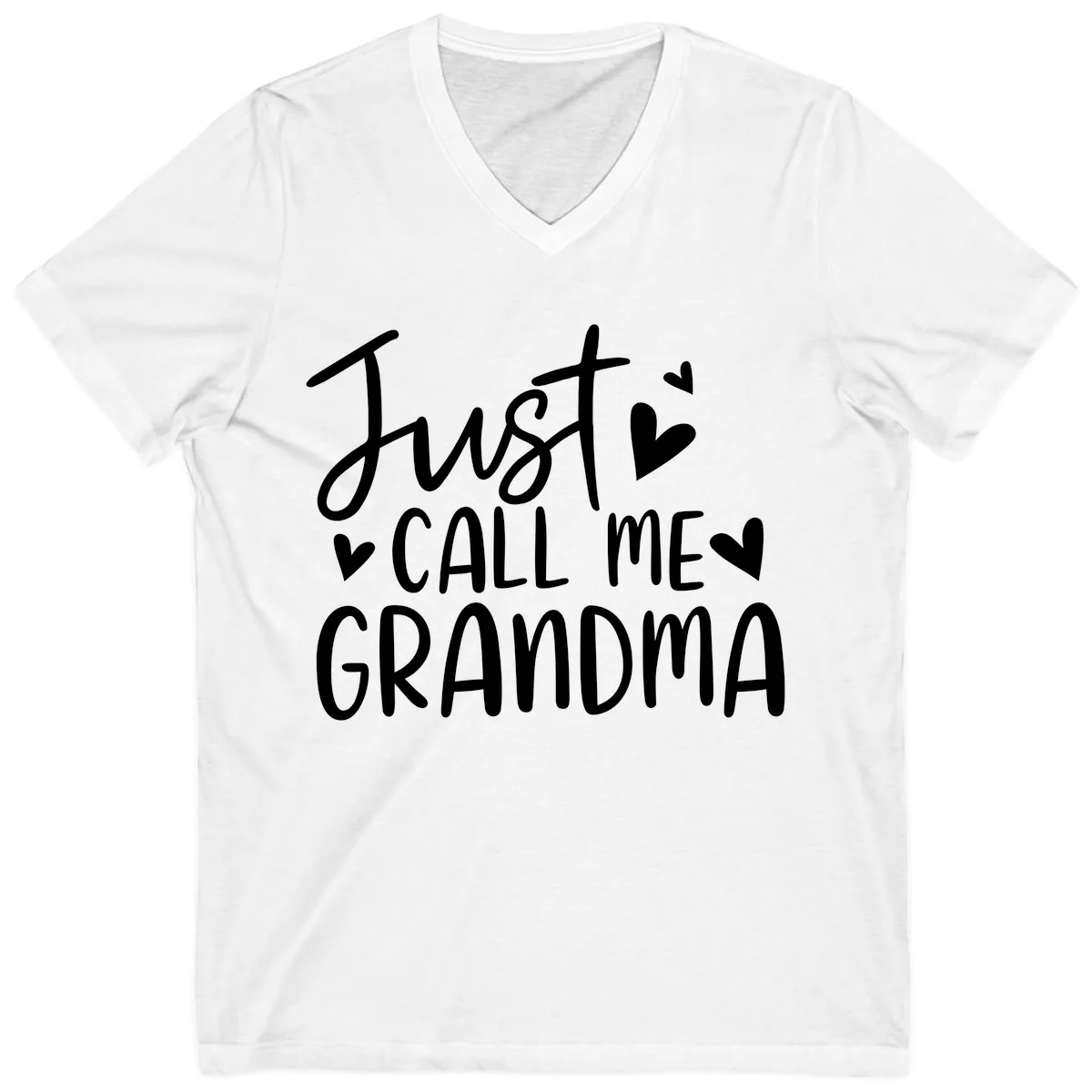 Just Call Me Grandma V-Neck in White