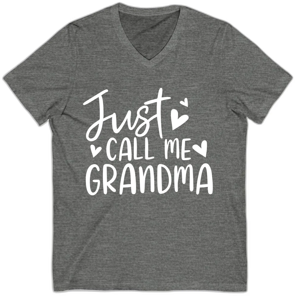 Just Call Me Grandma V-Neck in Deep Heather