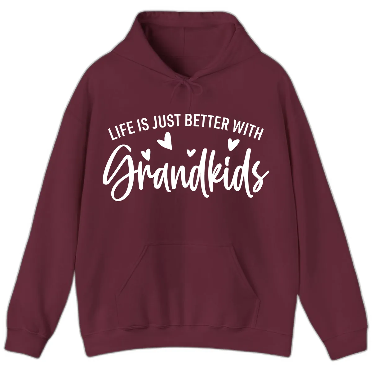 Life Is Just Better With Grandkids Typography Hoodie in Maroon