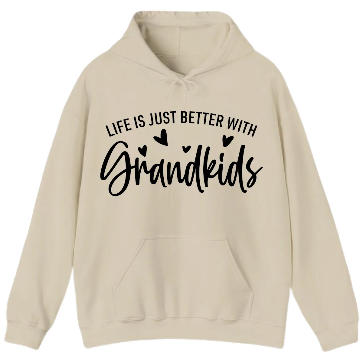 Life Is Just Better With Grandkids Typography Hoodie in Sand