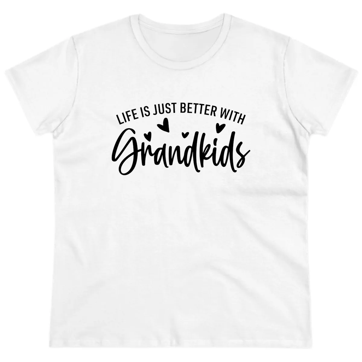 Life Is Just Better With Grandkids Typography Ladies Tee in White