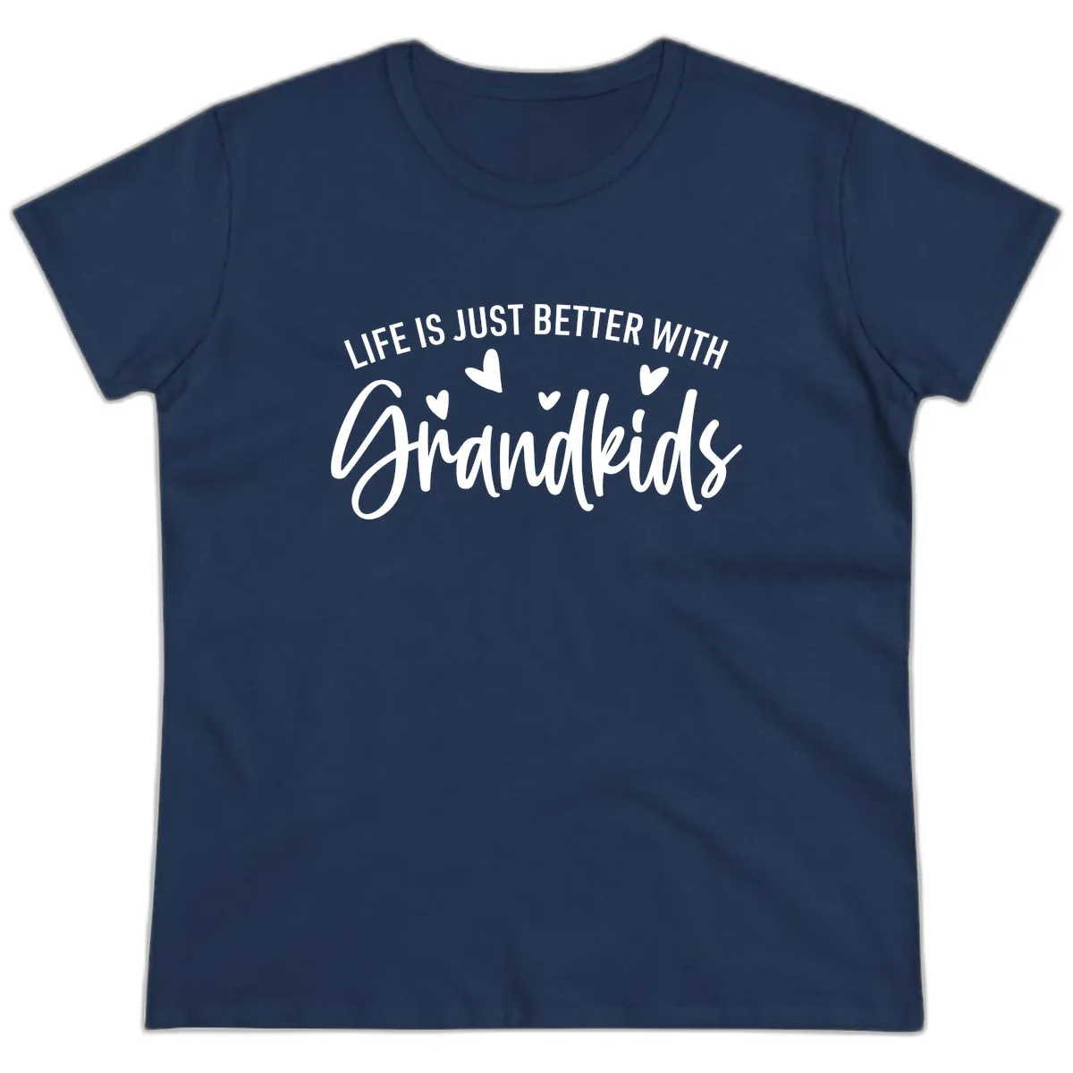 Life Is Just Better With Grandkids Typography Ladies Tee in Navy