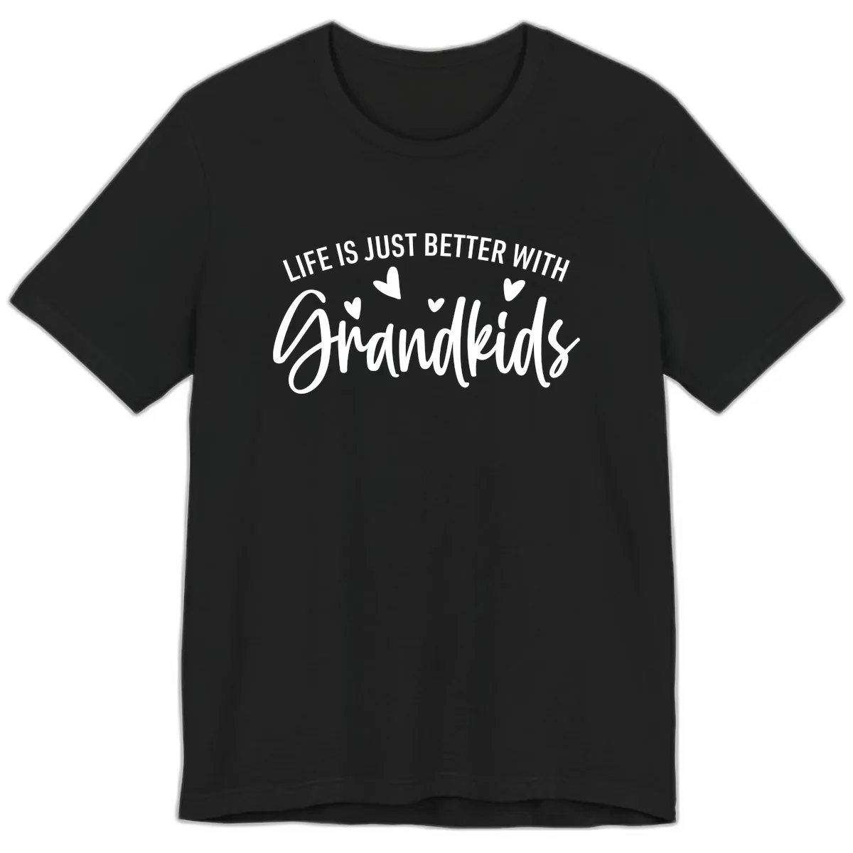 Life Is Just Better With Grandkids Typography Premium T-Shirt in Black