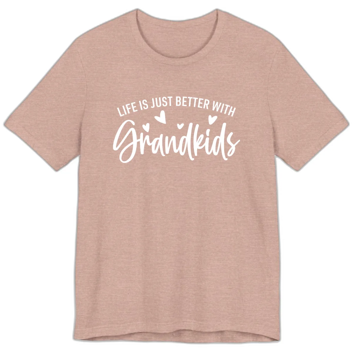 Life Is Just Better With Grandkids Typography Premium T-Shirt in Heather Prism Peach