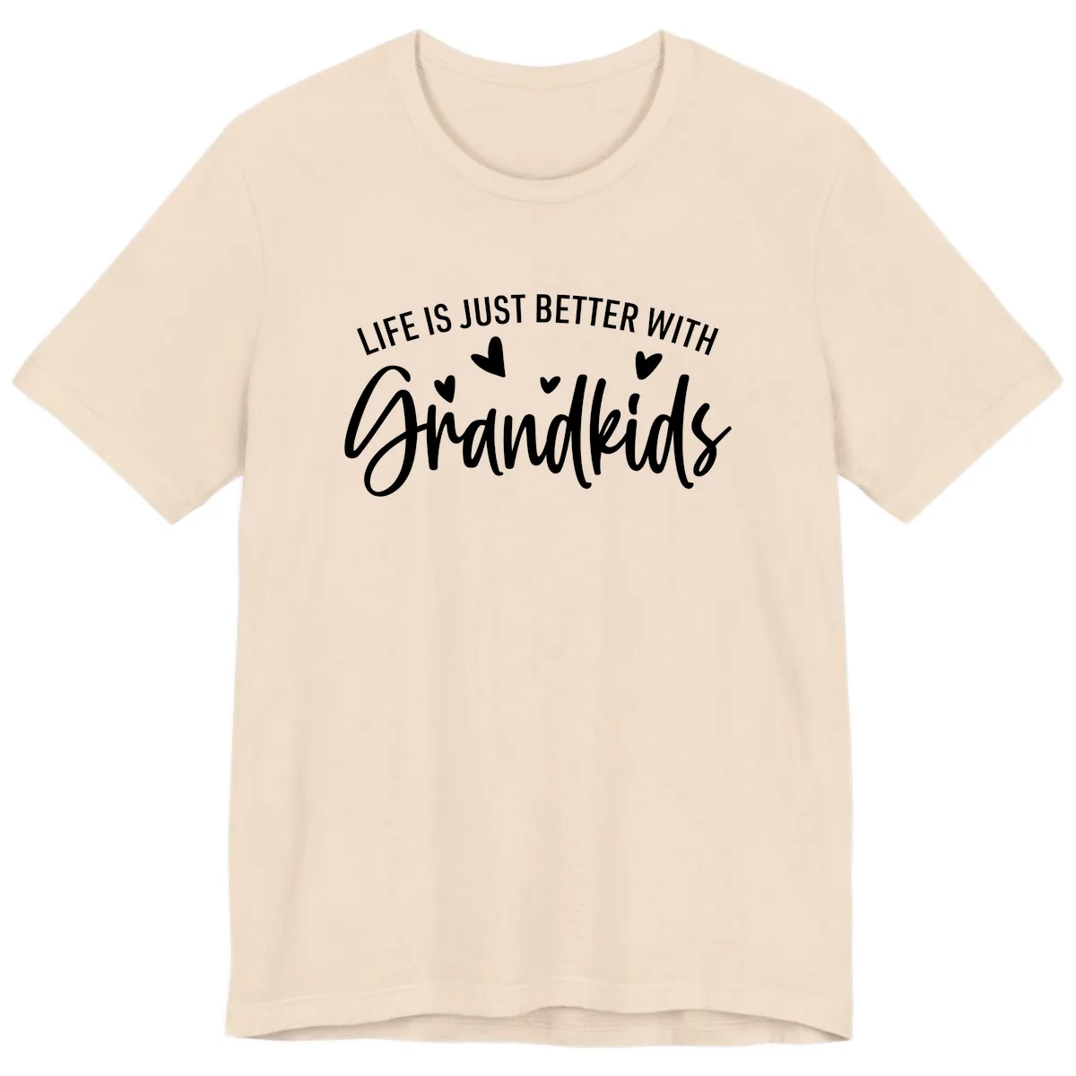 Life Is Just Better With Grandkids Typography Premium T-Shirt in Soft Cream
