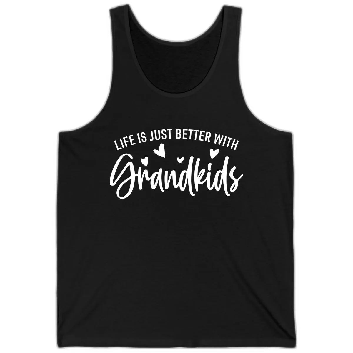 Life Is Just Better With Grandkids Typography Tank in Black