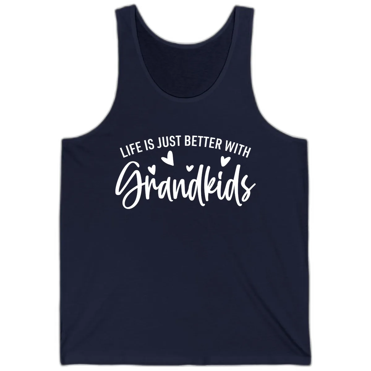 Life Is Just Better With Grandkids Typography Tank in Navy