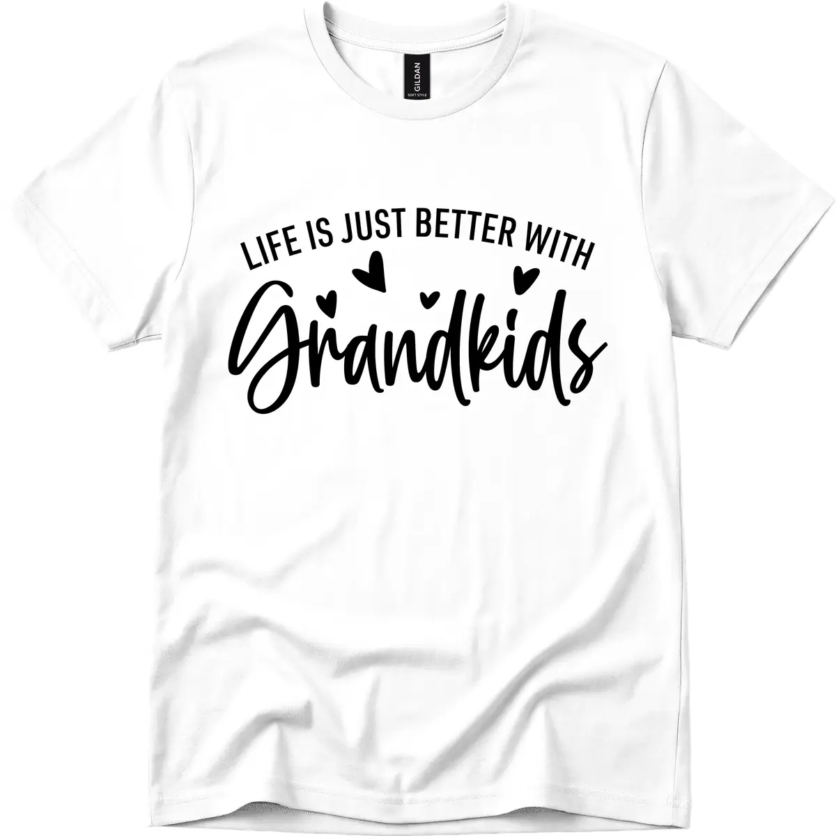 Life Is Just Better With Grandkids Typography T-Shirt in White