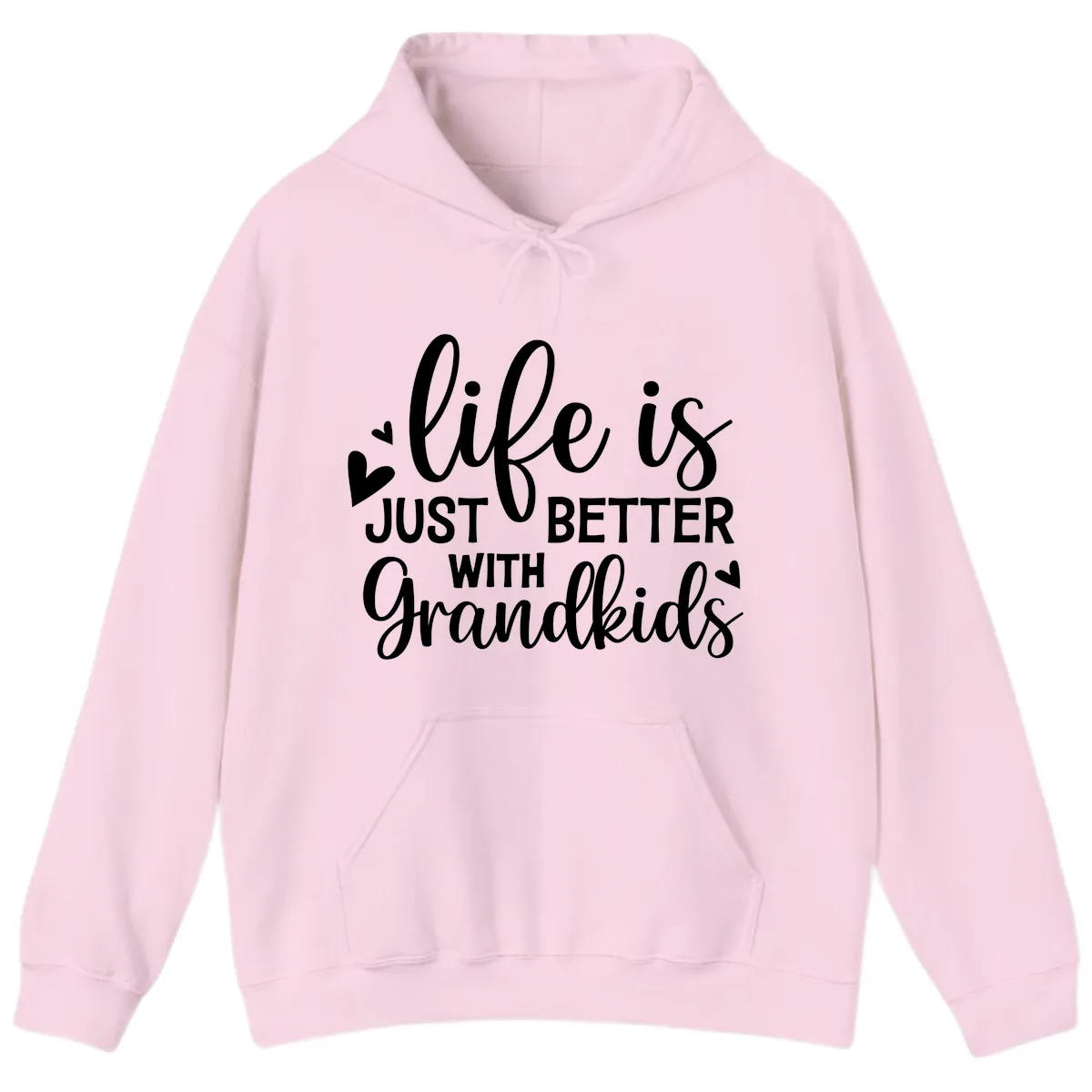 Life Is Just Better With Grandkids Hoodie in Light Pink