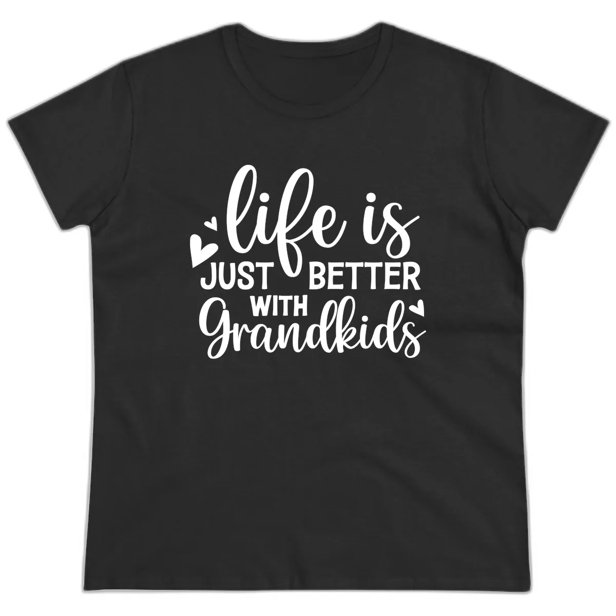 Life Is Just Better With Grandkids Ladies Tee in Black