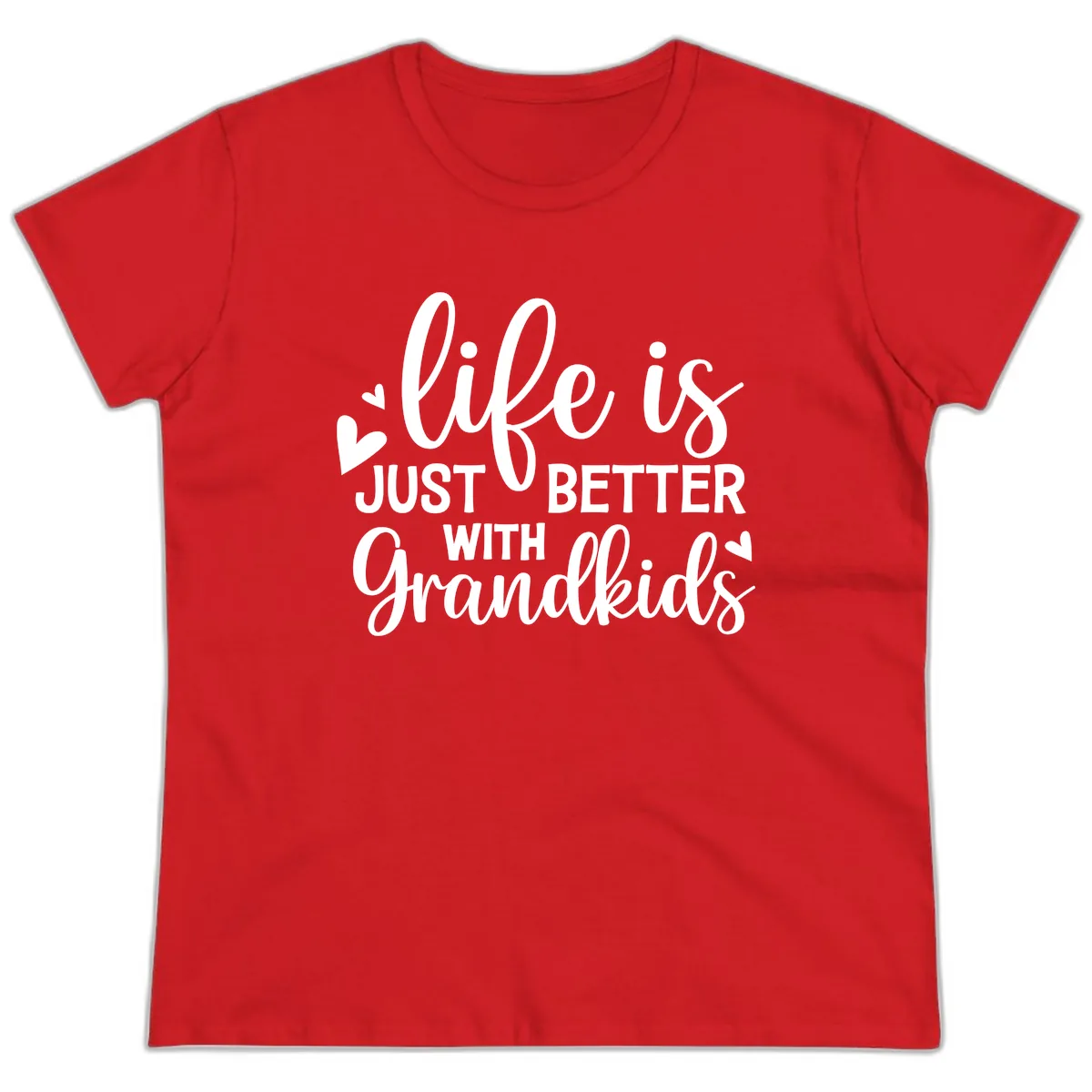 Life Is Just Better With Grandkids Ladies Tee in Red