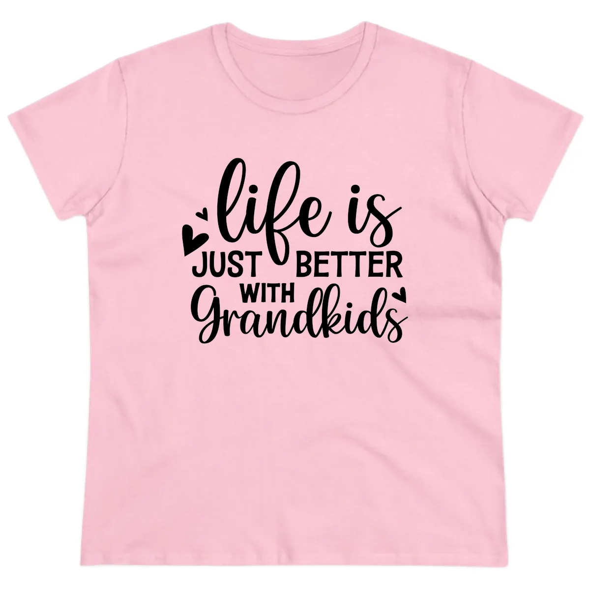 Life Is Just Better With Grandkids Ladies Tee in Light Pink