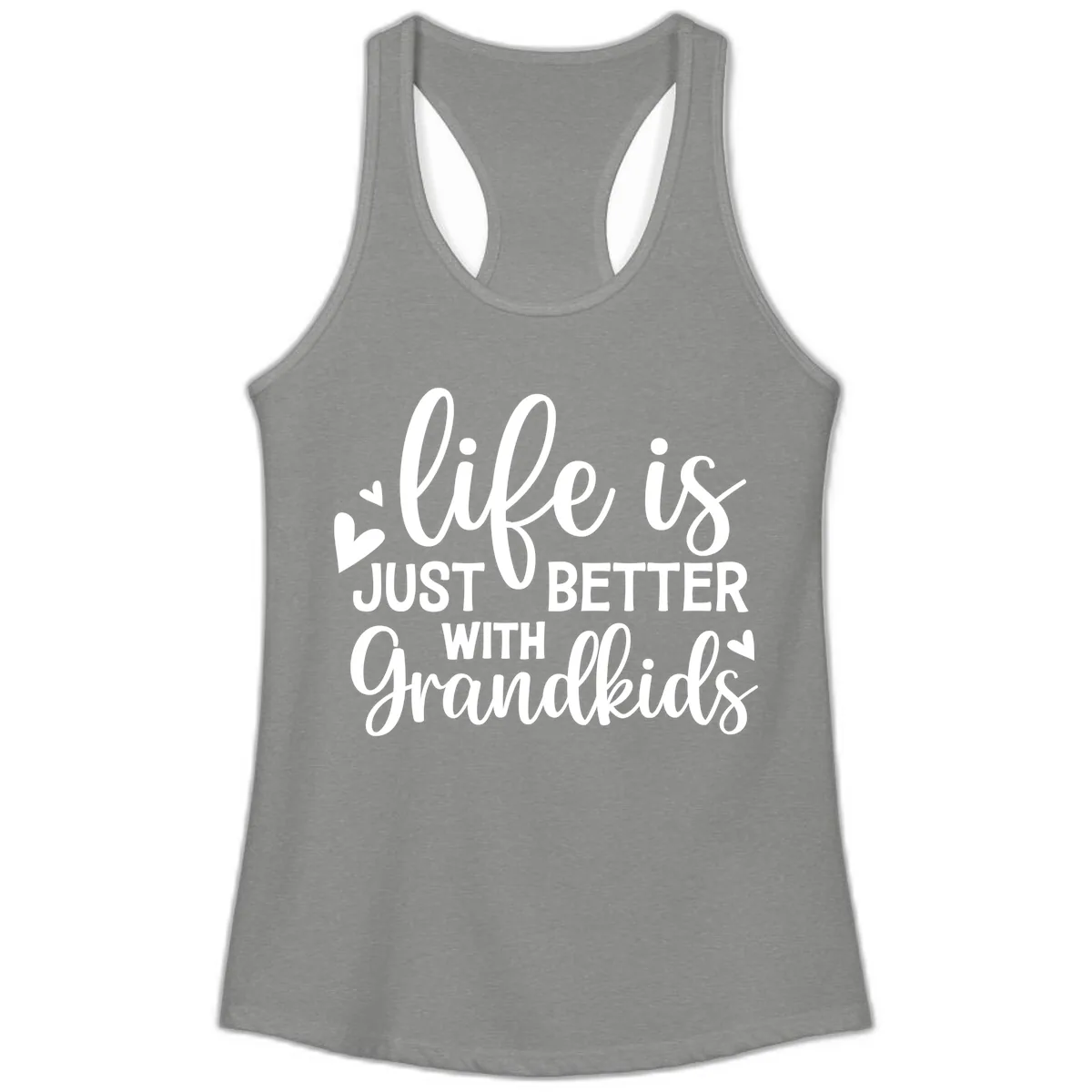 Life Is Just Better With Grandkids Ladies Tank in Heather Grey