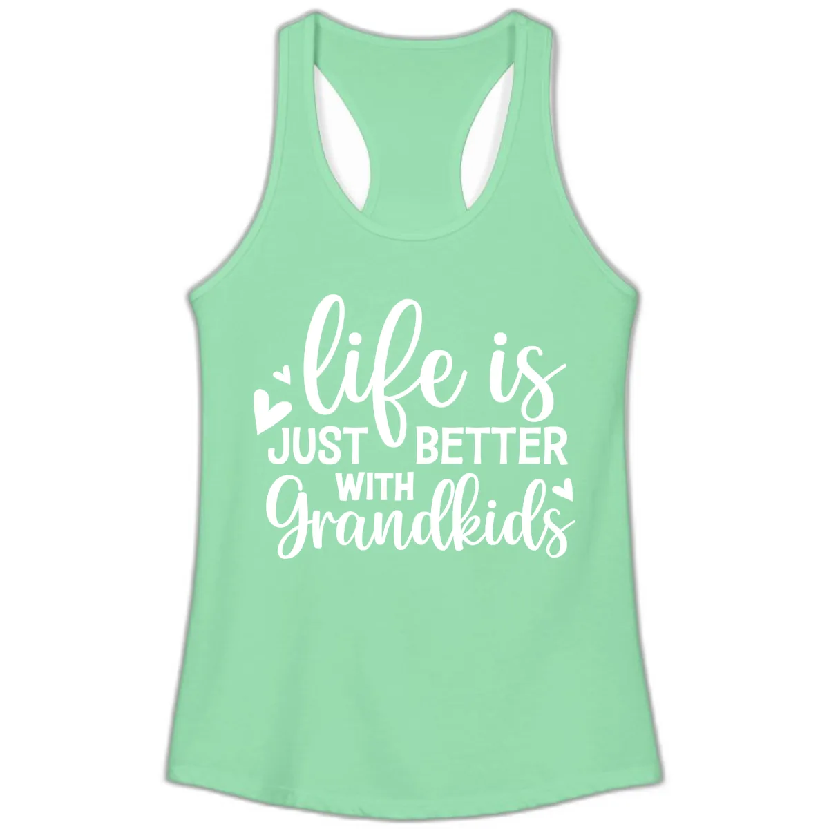 Life Is Just Better With Grandkids Ladies Tank in Solid Mint