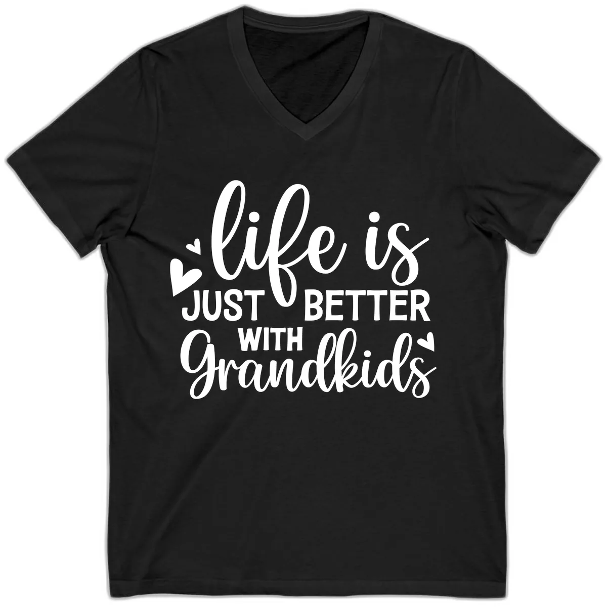 Life Is Just Better With Grandkids V-Neck in Black
