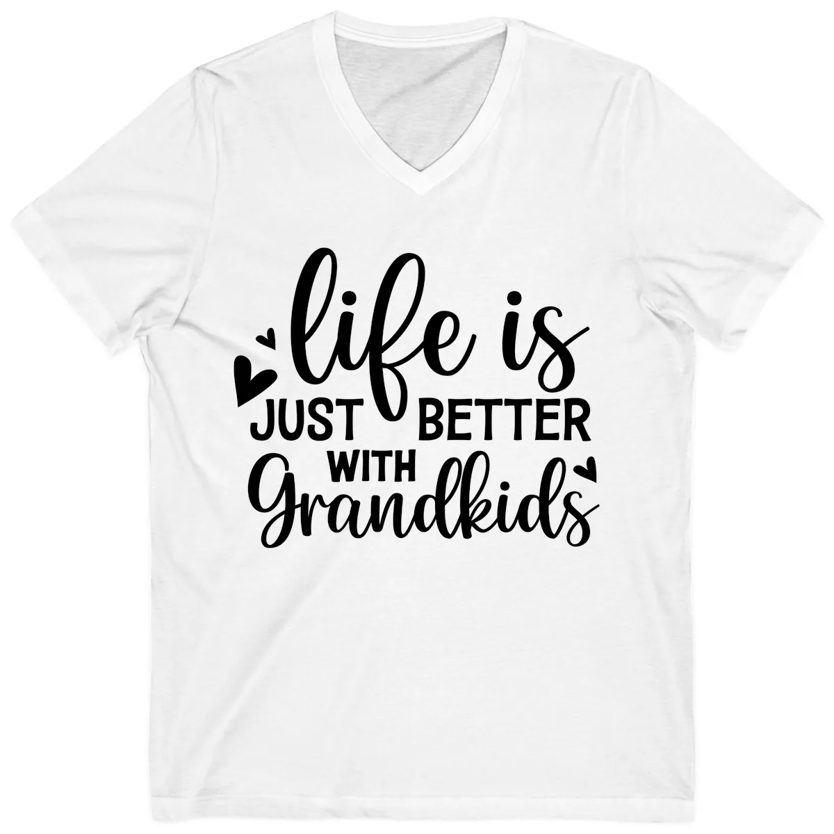 Life Is Just Better With Grandkids V-Neck in White