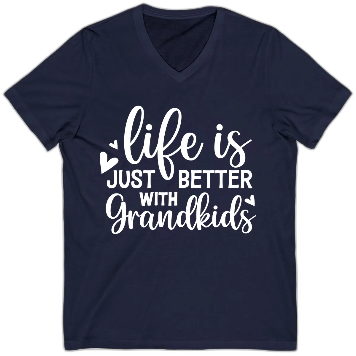 Life Is Just Better With Grandkids V-Neck in Navy