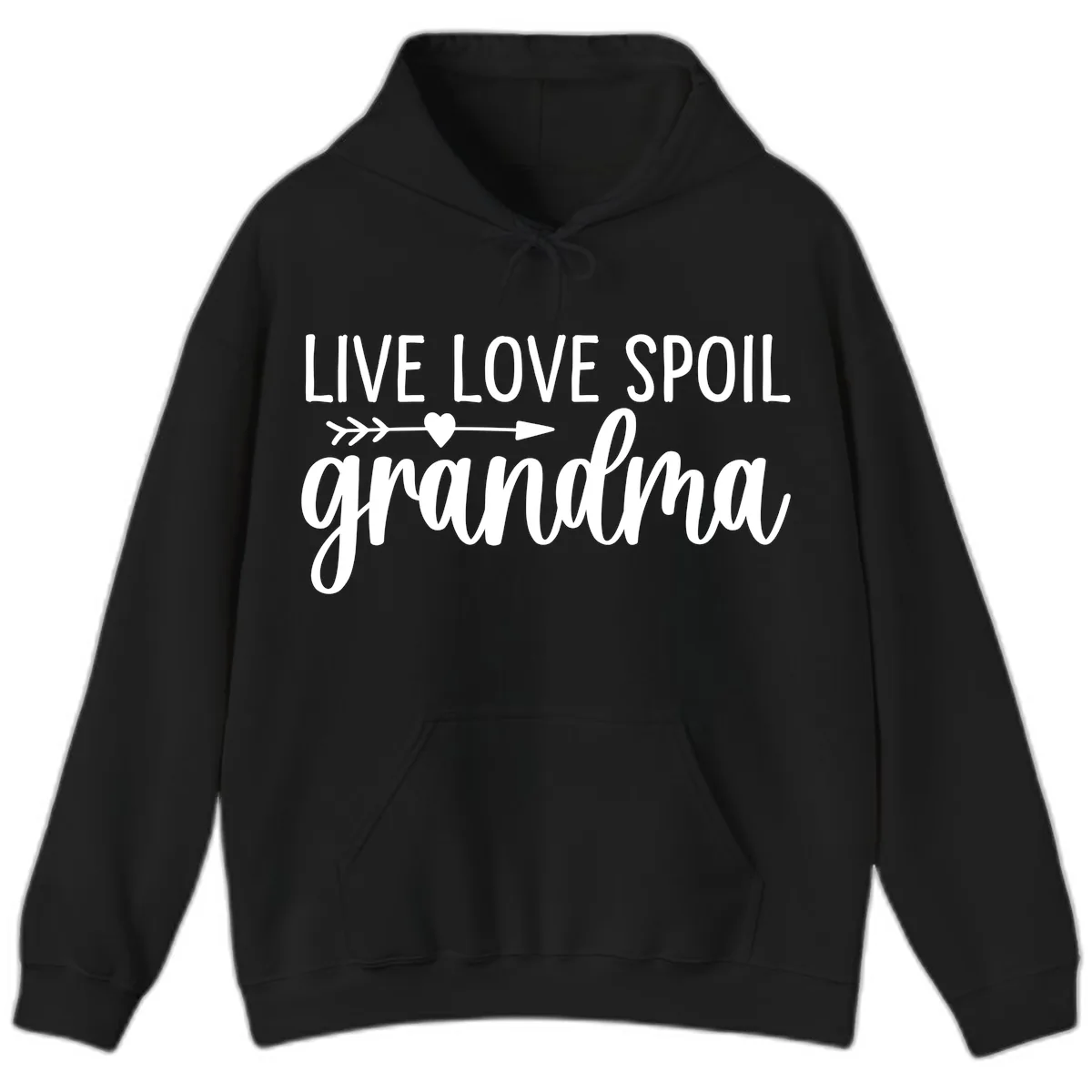 Live Love Spoil Grandma Design Hoodie in Black