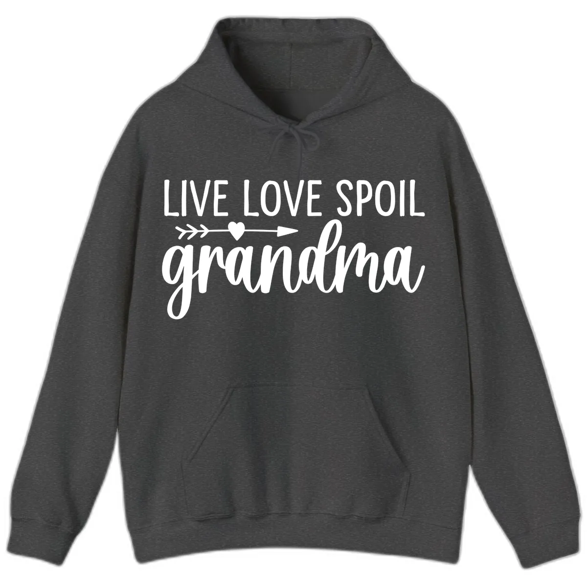 Live Love Spoil Grandma Design Hoodie in Dark Heather