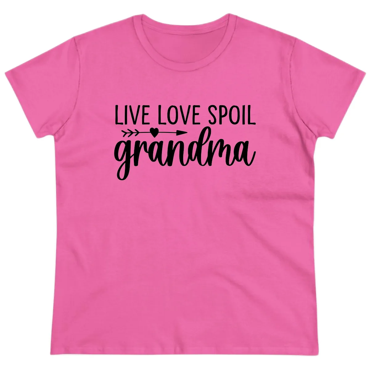 Live Love Spoil Grandma Design Ladies Tee in Azalea