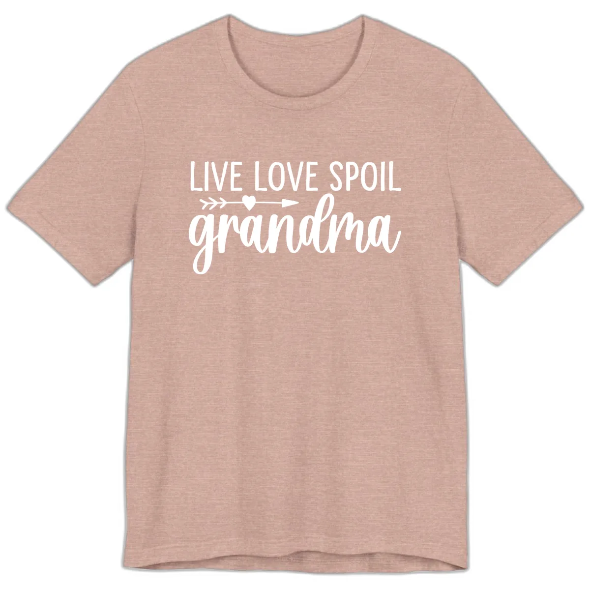 Live Love Spoil Grandma Design Premium T-Shirt in Heather Prism Peach