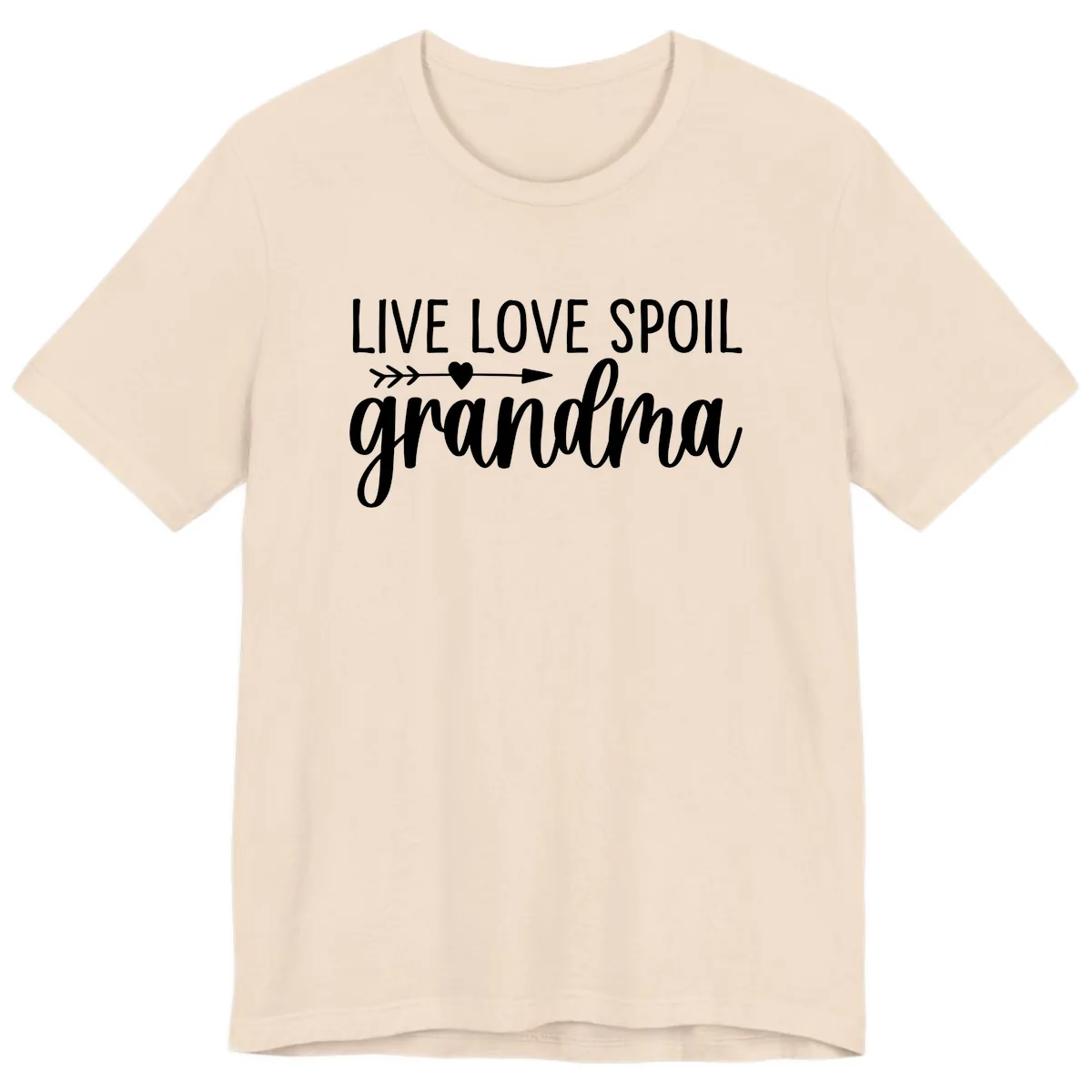 Live Love Spoil Grandma Design Premium T-Shirt in Soft Cream