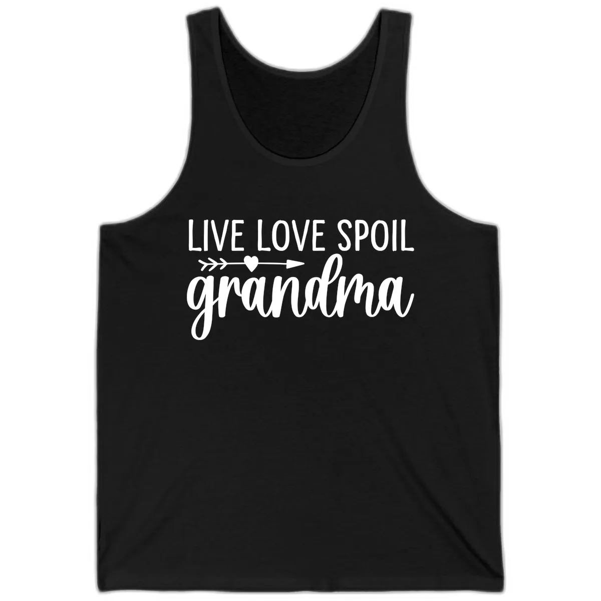 Live Love Spoil Grandma Design Tank in Black