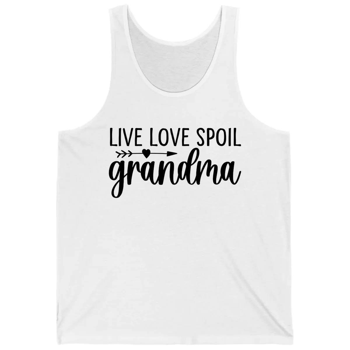 Live Love Spoil Grandma Design Tank in White