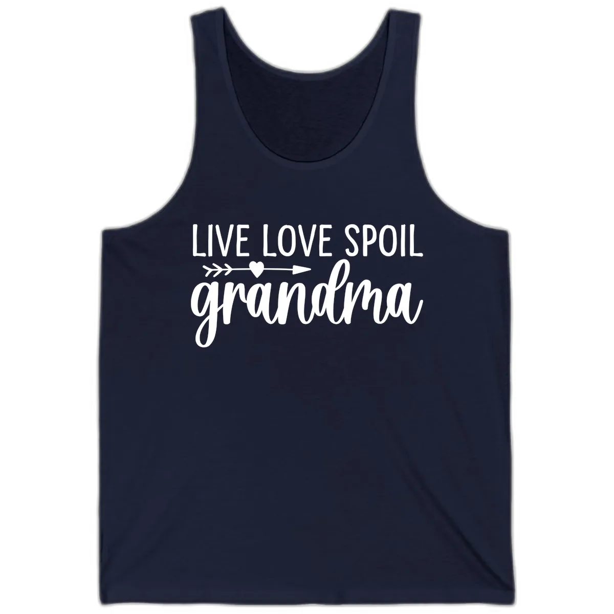 Live Love Spoil Grandma Design Tank in Navy