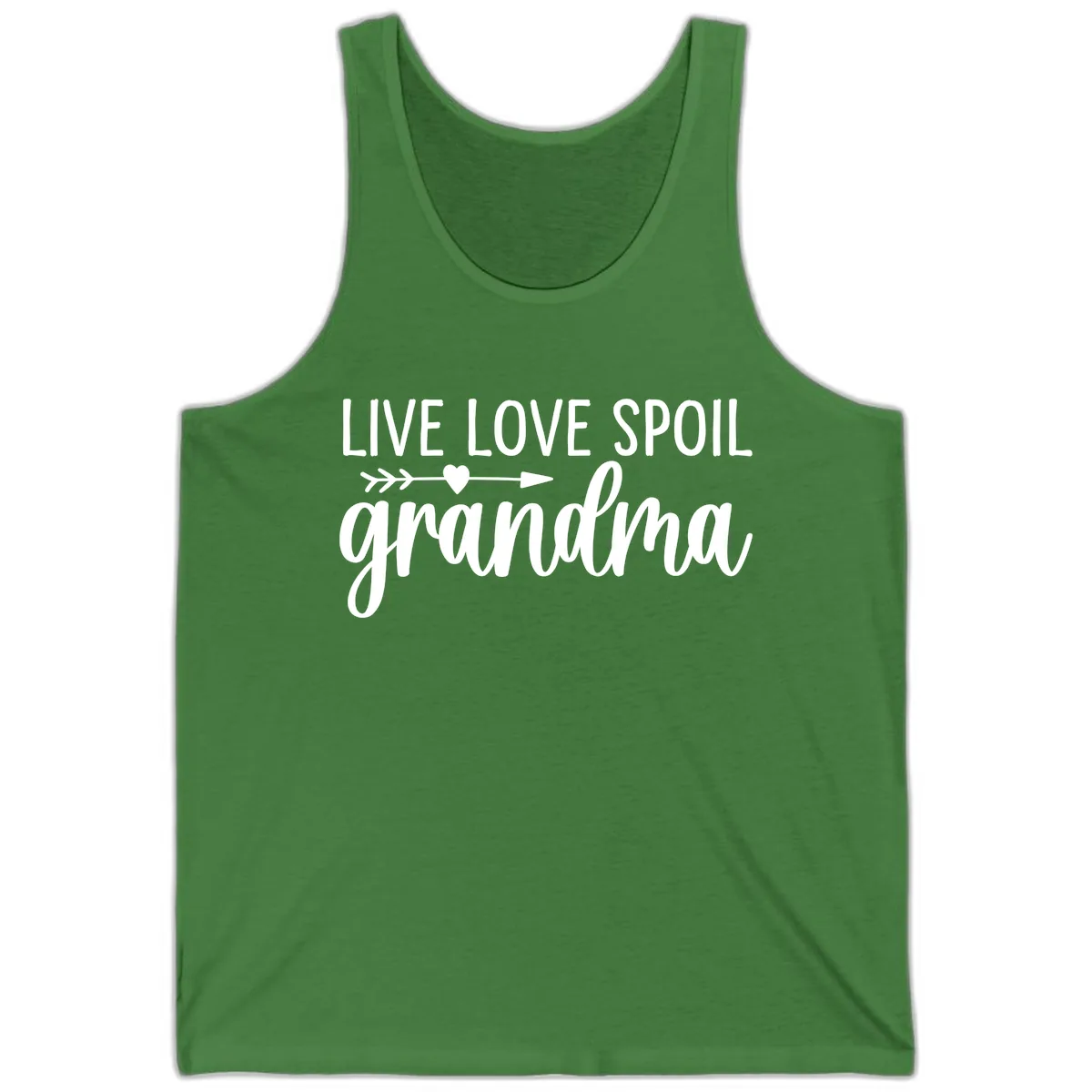 Live Love Spoil Grandma Design Tank in Leaf
