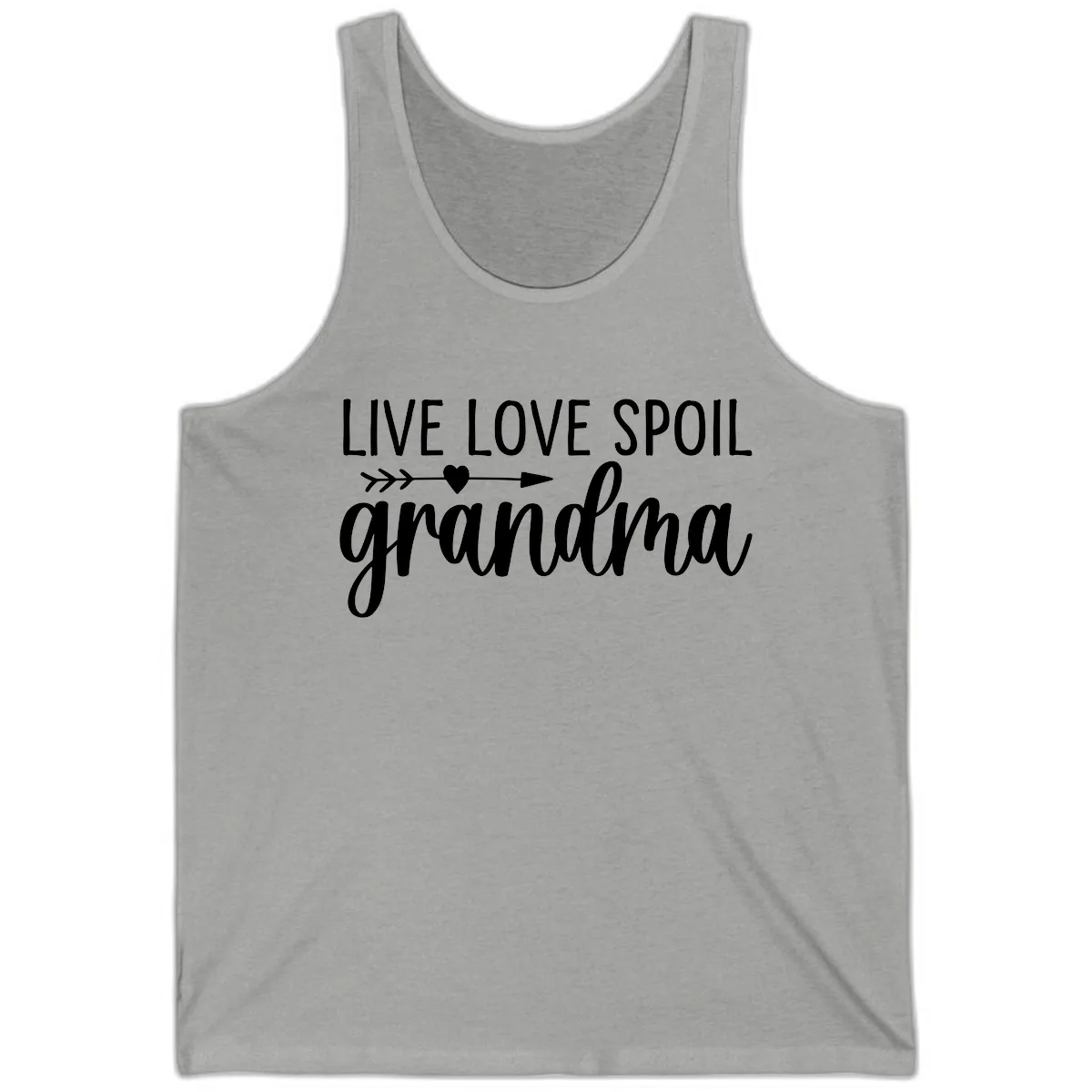 Live Love Spoil Grandma Design Tank in Athletic Heather