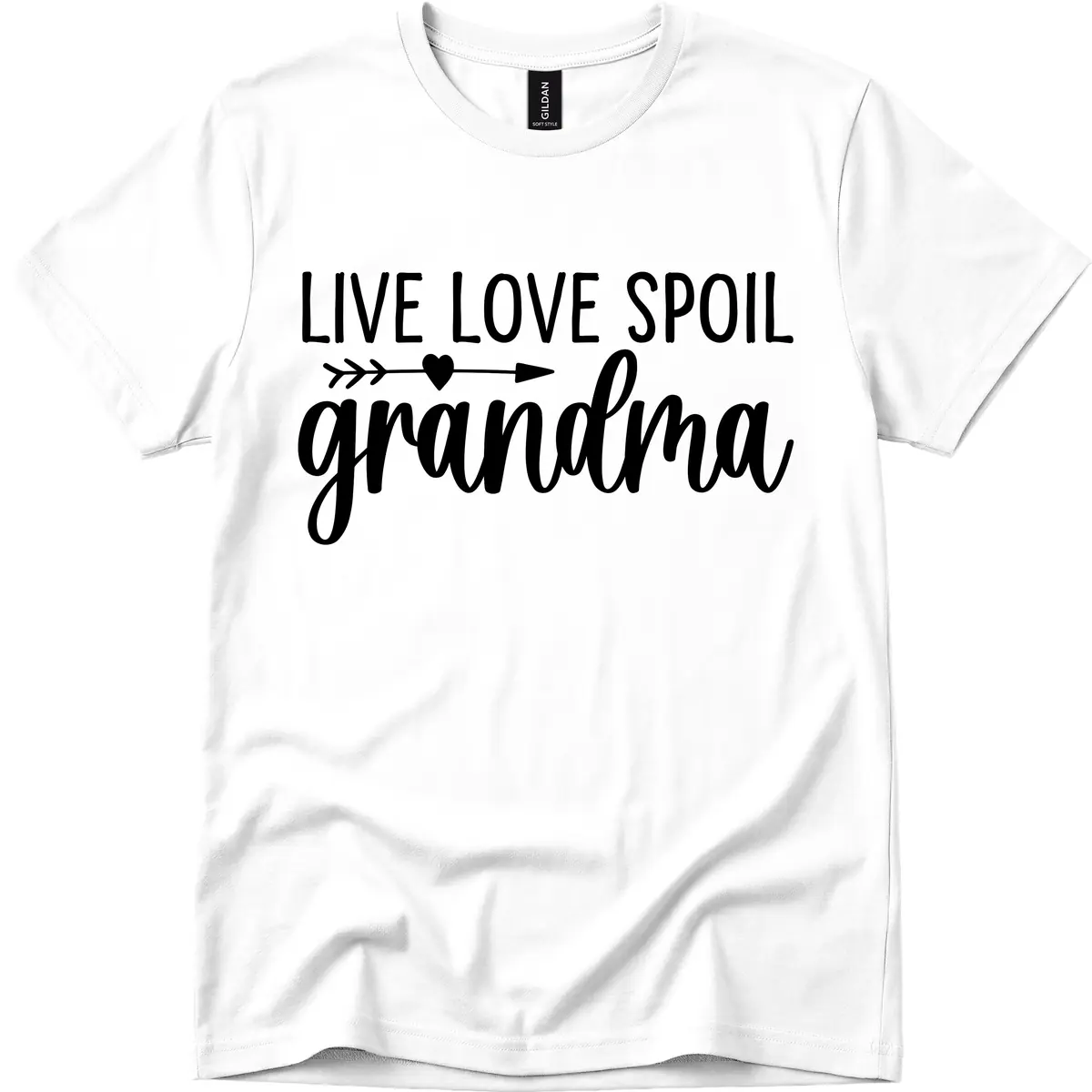 Live Love Spoil Grandma Design T-Shirt in White