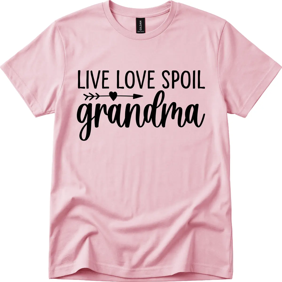 Live Love Spoil Grandma Design T-Shirt in Light Pink