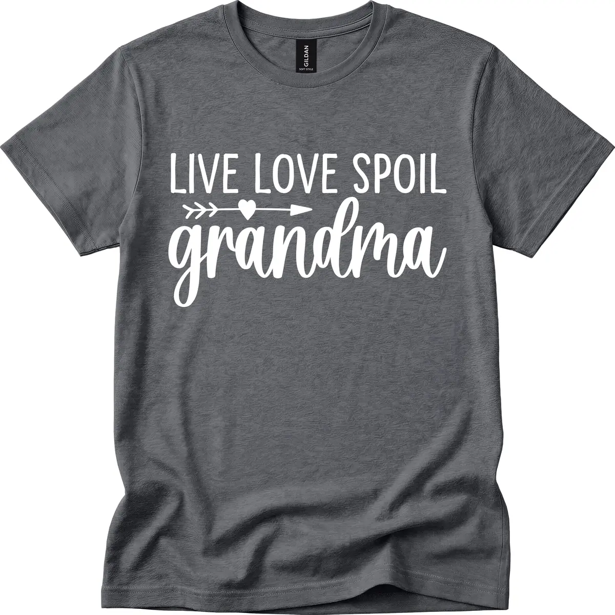 Live Love Spoil Grandma Design T-Shirt in Dark Heather