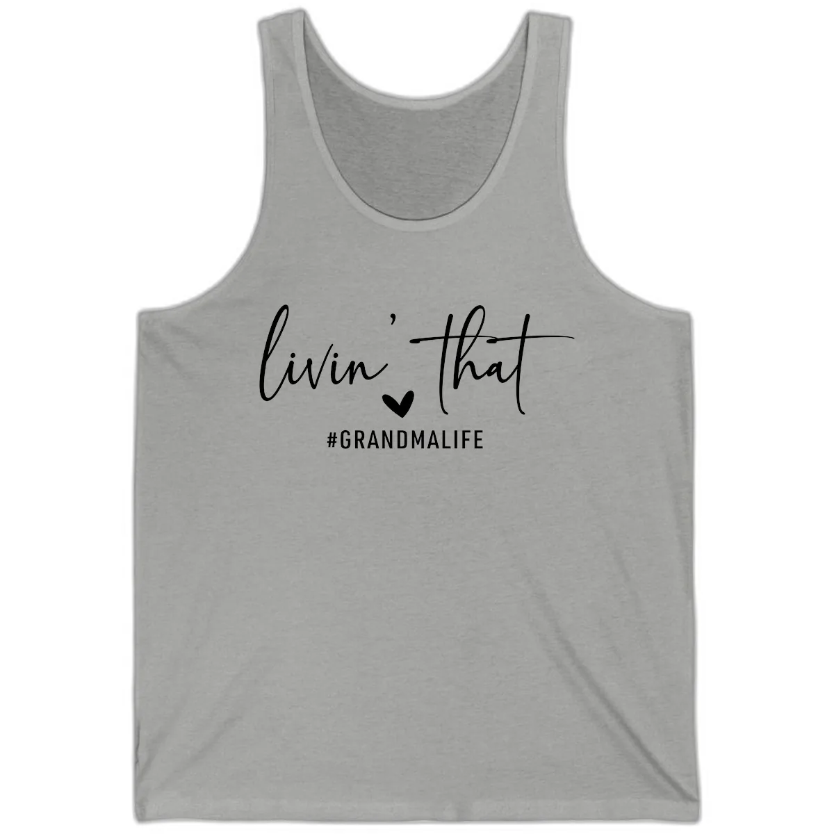 Livin' That Grandma Life Tank in Athletic Heather