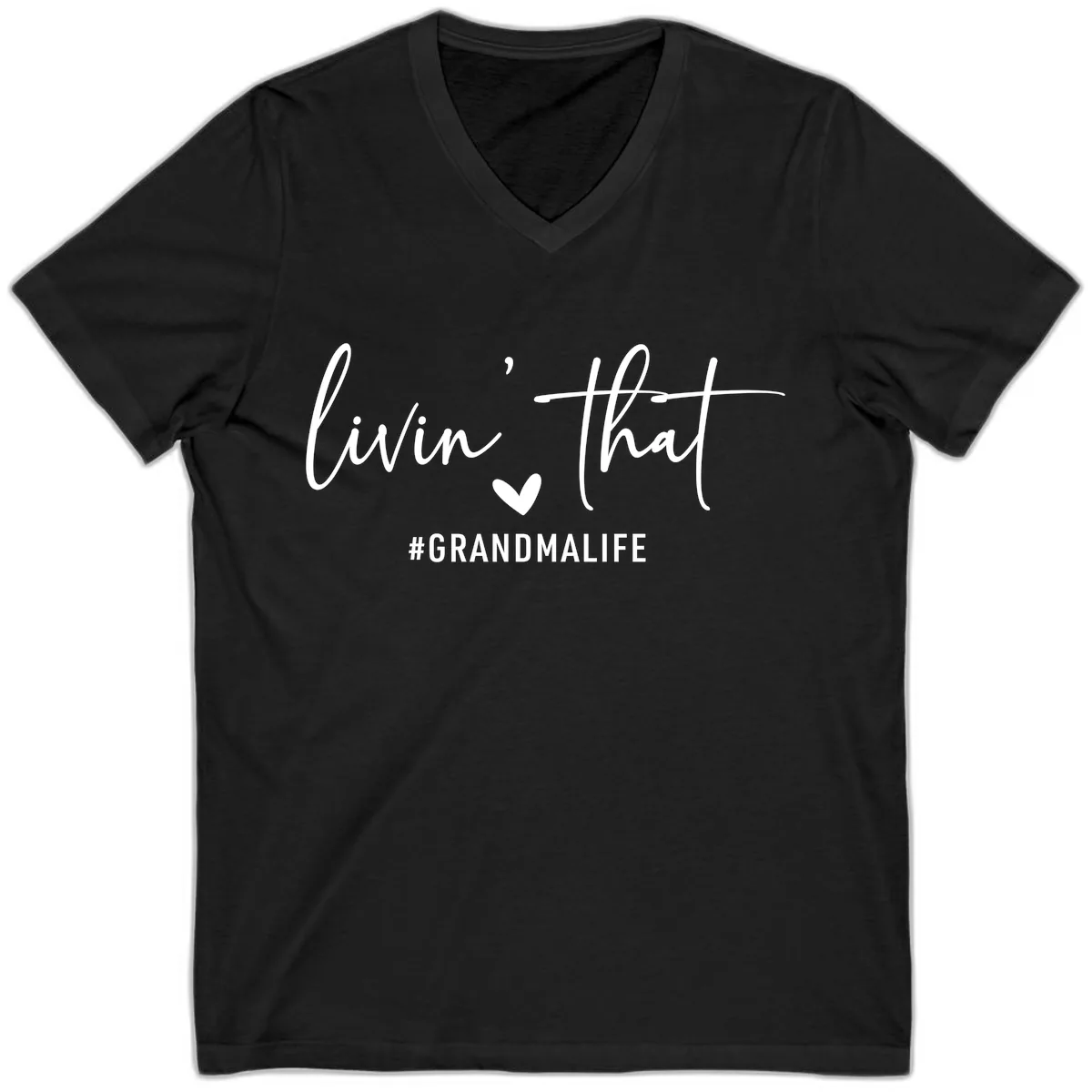 Livin' That Grandma Life V-Neck in Black