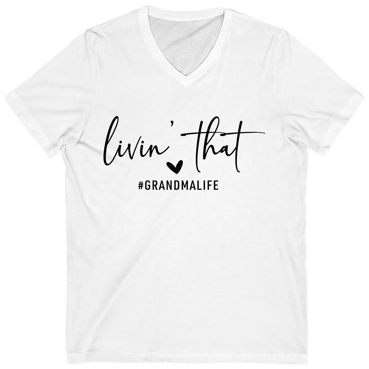 Livin' That Grandma Life V-Neck in White