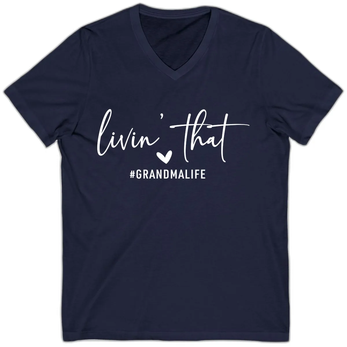 Livin' That Grandma Life V-Neck in Navy